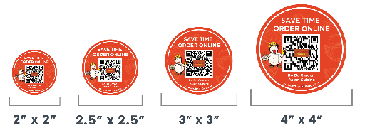 Online Order QR Code Round Sticker