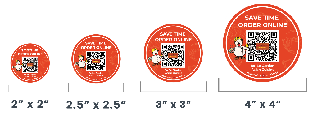 Online Order QR Code Round Sticker